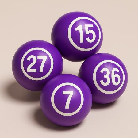 Purple bingo balls in support of Pancreatic Cancer UK